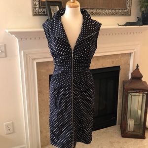 Joseph Ribkoff Navy Polka Dot Dress